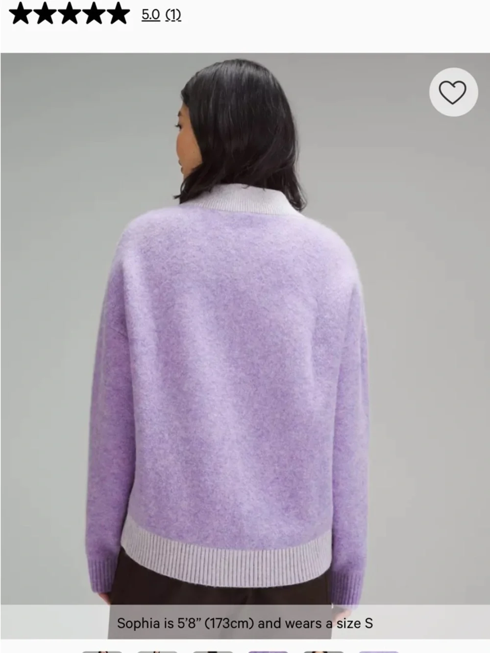 Lululemon Sweater Womens Small Purple Alpaca Merino Wool V Neck Stretch Pullover